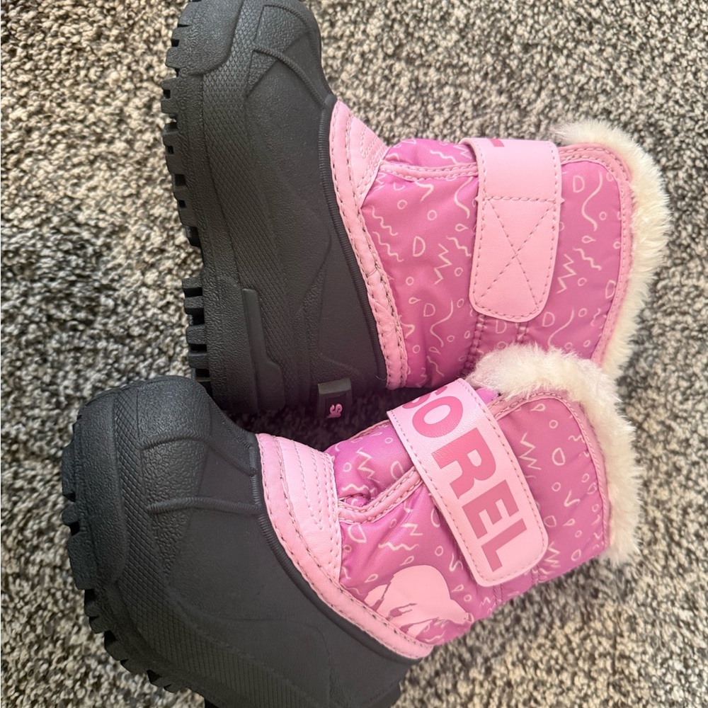 Sorel Kids Pink and Black Winter Boots